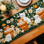 Cat Garden Quilted Table Runner