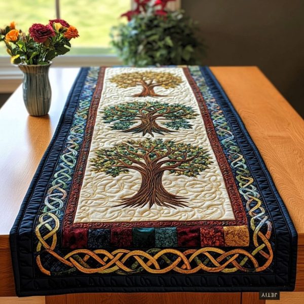 Tree Of Life Quilted Table Runner