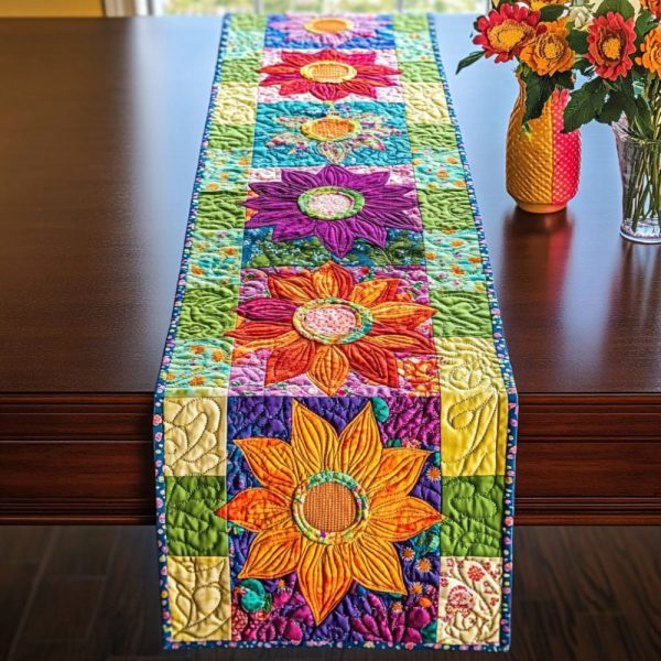 Sunflower Quilted Table Runner