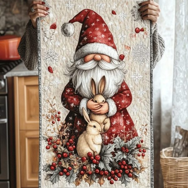 Cheerful Gnome Quilted Table Runner