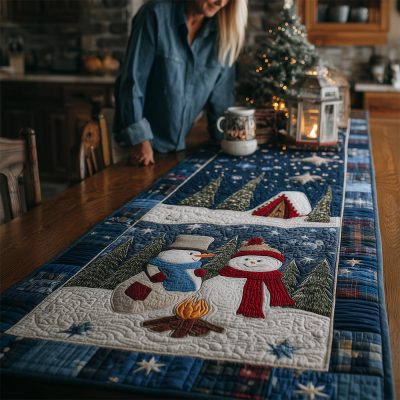 Chilly Night Romance Quilted Table Runner