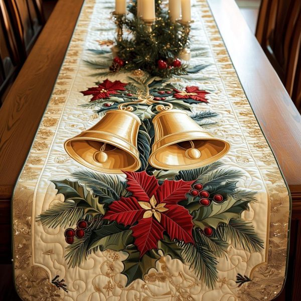 Christmas Bell Magic Quilted Table Runner