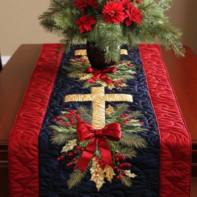 Christmas Faith Quilted Table Runner
