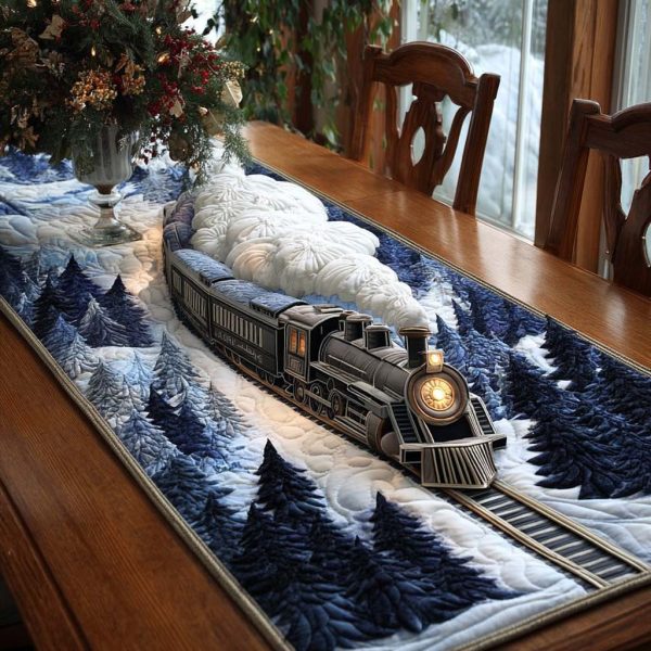 Christmas Steam Glow Quilted Table Runner