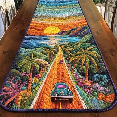 Coastal Drive Quilted Table Runner