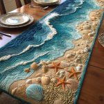 Coastal Shells Quilted Table Runner