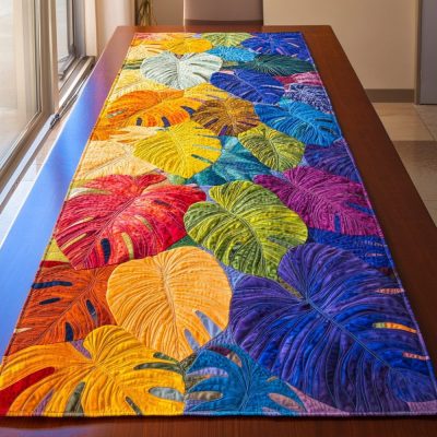 Color Bloom Quilted Table Runner