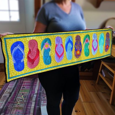 Colorful Flip-Flops Quilted Table Runner