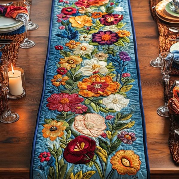 Colorful Garden Quilted Table Runner