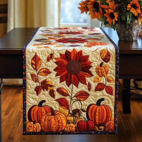 Copper Blossom Quilted Table Runner