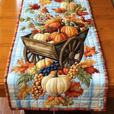 Cornucopia Wagon Ride Quilted Table Runner