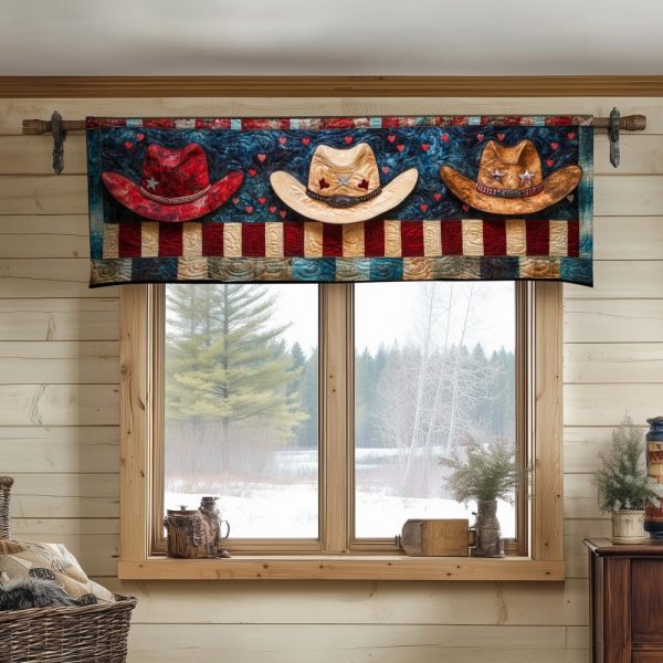 Cowboy Nation Pride Quilted Valance
