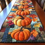 Cozy Pumpkin Quilted Table Runner