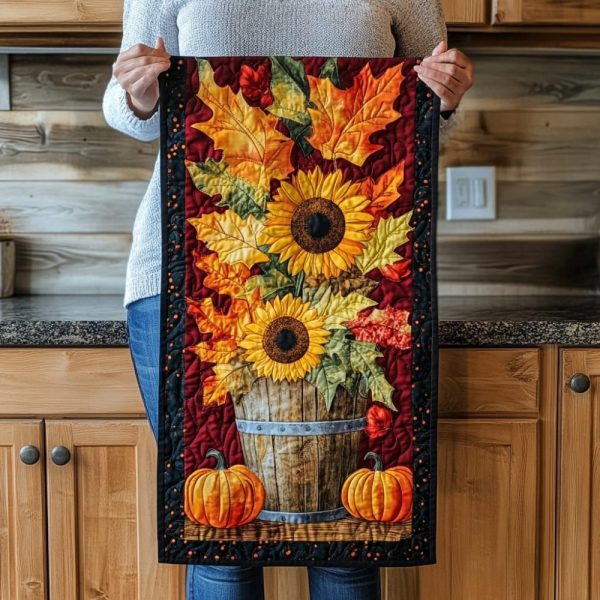 Cozy Pumpkin Quilted Table Runner