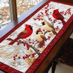 Crimson Chorus Quilted Table Runner