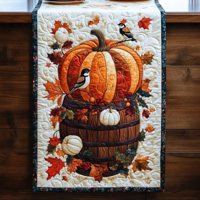 Crimson Leaf Quilted Table Runner
