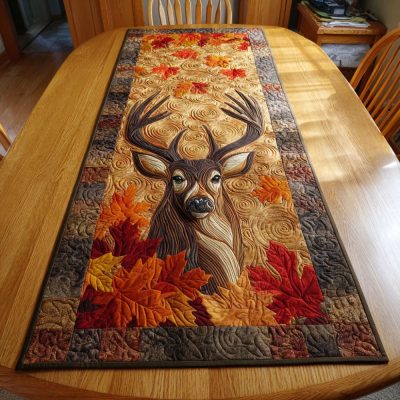 Crimson Woods Quilted Table Runner
