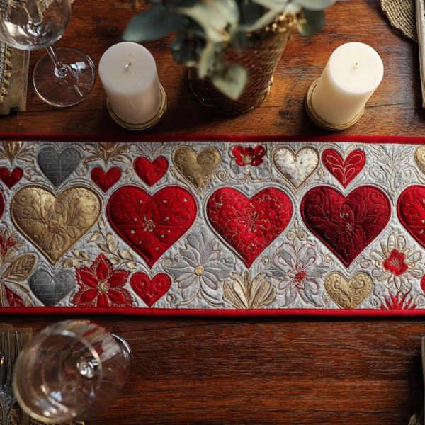 Cupid Charm Quilted Table Runner