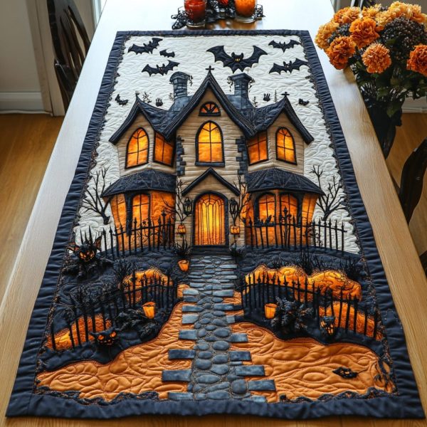 Cursed Gables Quilted Table Runner