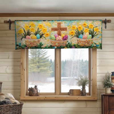 Daffodil Easter Celebration Quilted Valance