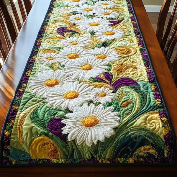 Daisy Delight Quilted Table Runner