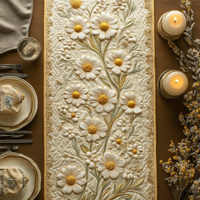 Daisy Delight Quilted Table Runner