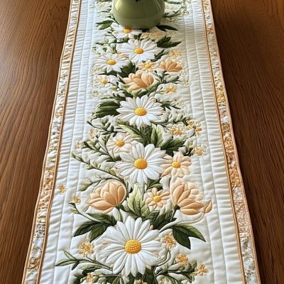 Daisy Glow Quilted Table Runner