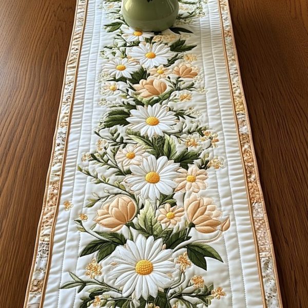 Daisy Glow Quilted Table Runner
