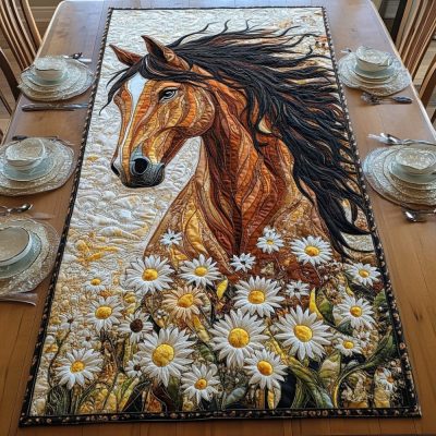 Daisy Hooves Quilted Table Runner