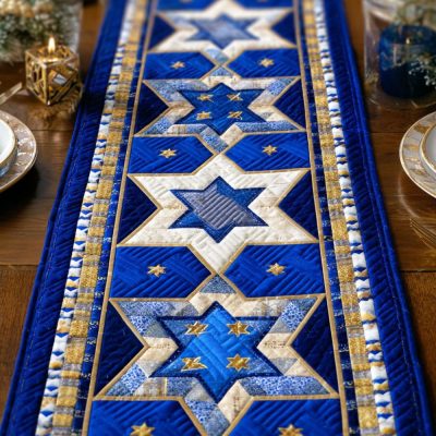 Star Of David Quilted Table Runner
