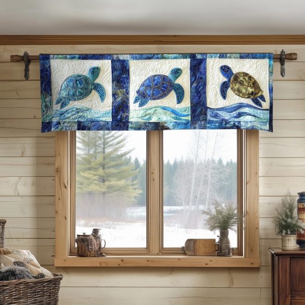 Deep Blue Voyage Quilted Valance