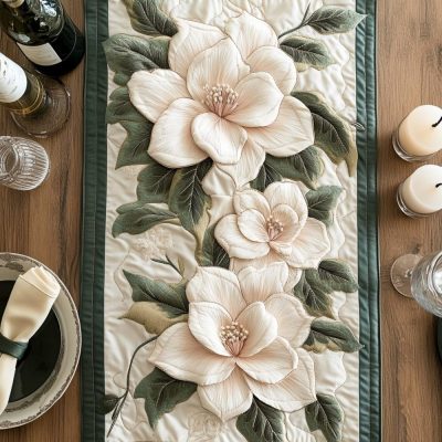 Delicate Bloom Quilted Table Runner