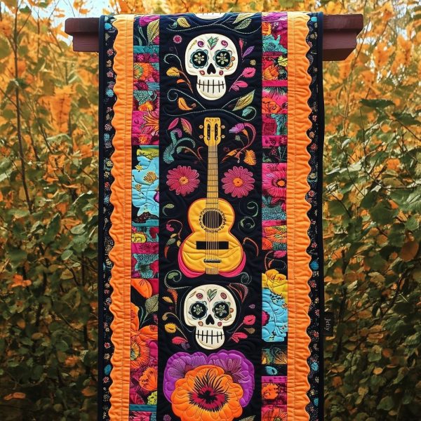 Dia De Los Muertos Spirit Quilted Table Runner