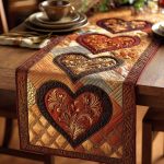 Earth Hearts Quilted Table Runner