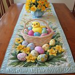 Easter Basket Chick Quilted Table Runner