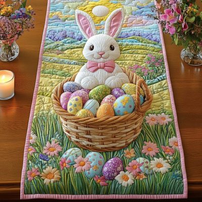 Easter Glow Quilted Table Runner
