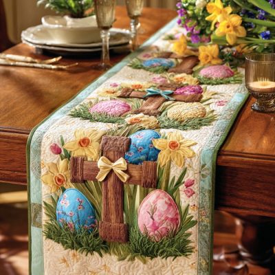Easter Meadow Quilted Table Runner