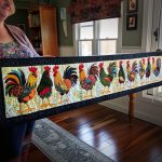 Elegant Roosters Quilted Table Runner