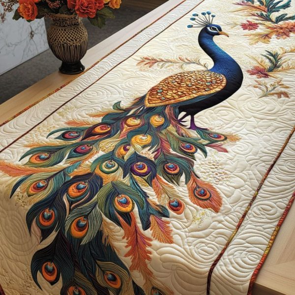 Elegant Tailspread Quilted Table Runner