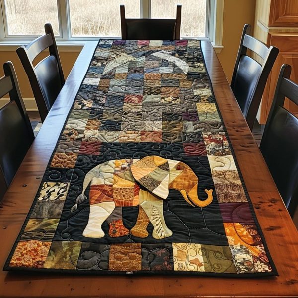 Elephant Prestige Quilted Table Runner
