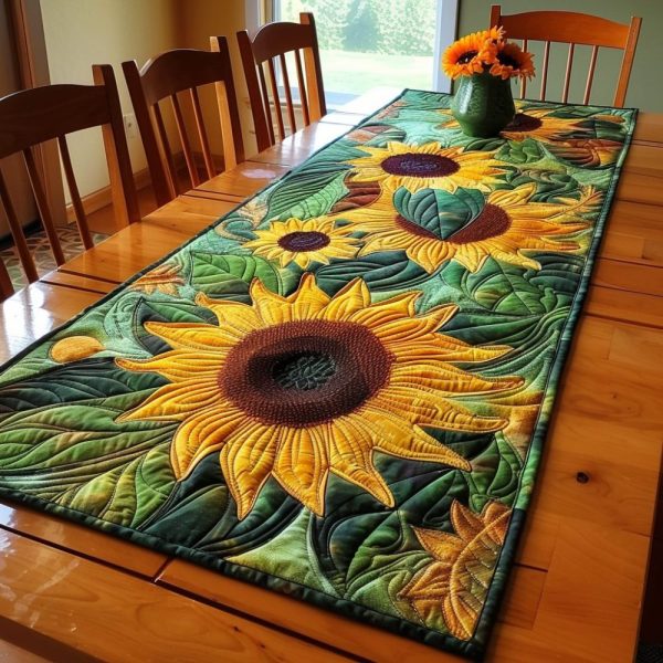 Sunflower Quilted Table Runner