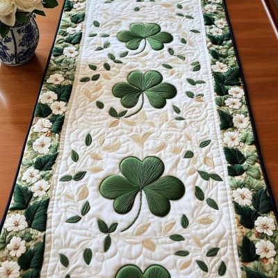 Emerald Bliss Quilted Table Runner
