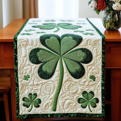 Emerald Charm Quilted Table Runner