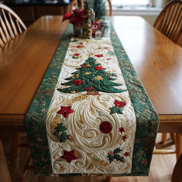 Emerald Pines Quilted Table Runner