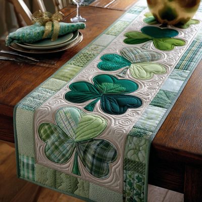 Emerald Table Quilted Table Runner