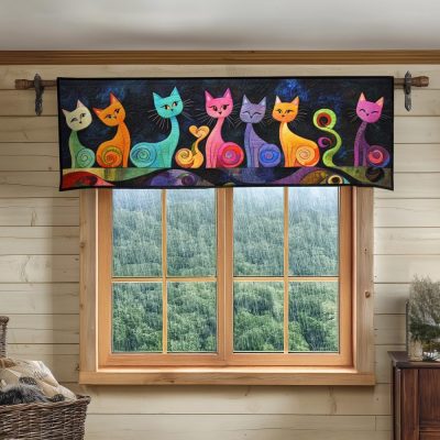 Enchanted Feline Quilted Valance
