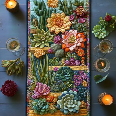 Evergreen Dunes Quilted Table Runner