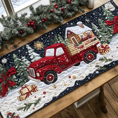 Evergreen Elegance Quilted Table Runner