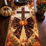 Fall Cross Spirit Quilted Table Runner