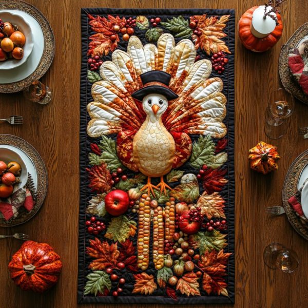 Fall Plumage Quilted Table Runner